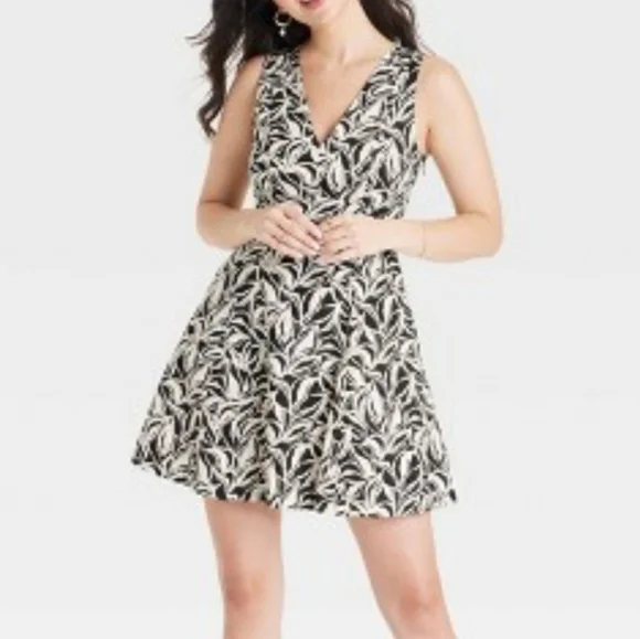 a new day | Dresses | Nwt A New Day Black White Print Fit Flare Mini Dress  Size 2 | Poshmark